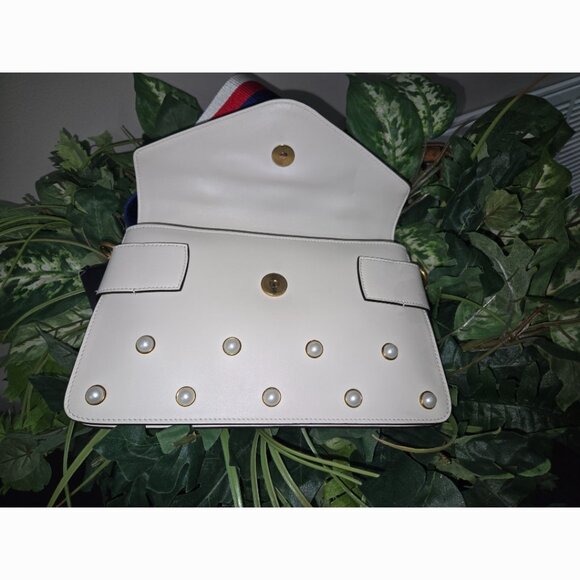 Pristine Authentic Gucci Faux Pearl Mini Queen Bee Brodway Shoulder Bag - Picture 8 of 9